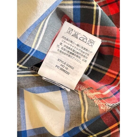 J. Crew Red plaid Bow Tie Shoulder Sleeveless Top Tartan Holiday EUC Sz 4 - Picture 9 of 9